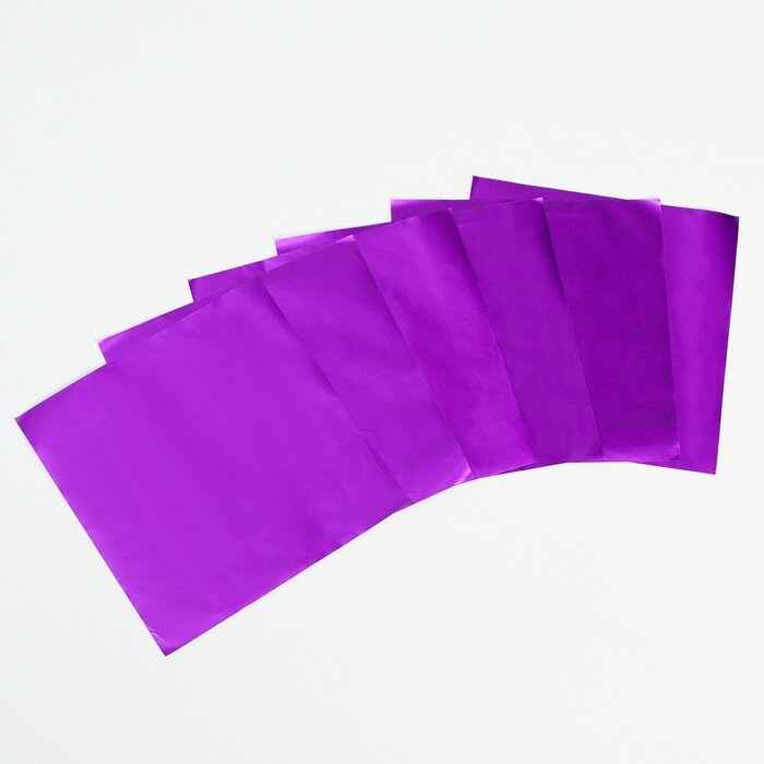 Фольга для конфет 10*10см 100шт., фиолетовый - фотография № 1