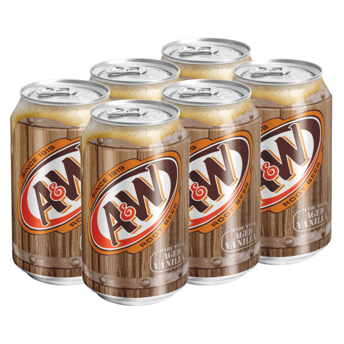 Газированный напиток A&W Root Beer (безалкогольное корневое пиво) (США), 355 мл (6 шт)