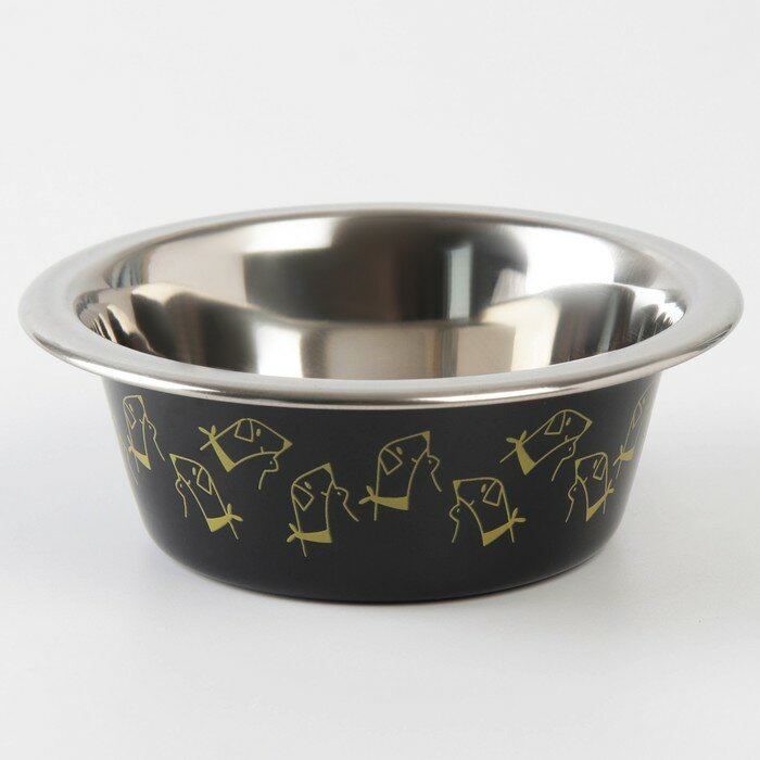 Миска металлическая для собаки «Пушистое счастье», 240 мл, 11х4 см - фотография № 5