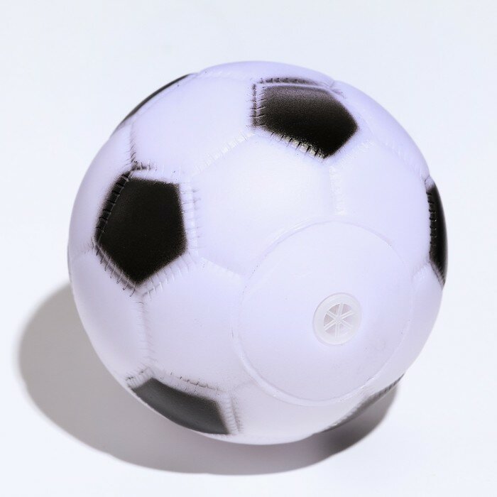 Игрушка пищащая "Мяч Футбол" для собак, 6,2 см, белая - фотография № 2