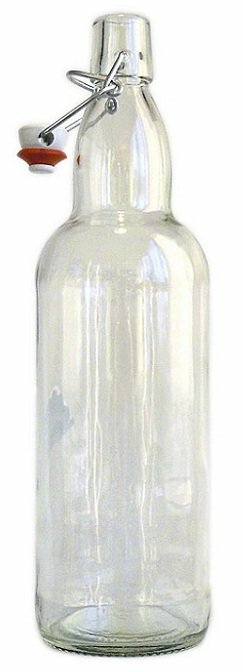 Бутылка бугельная с пробкой, бесцветное стекло 0,5л