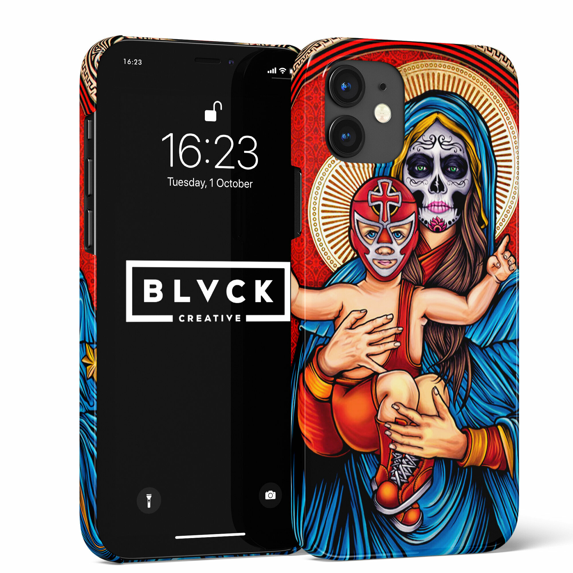 фото Чехол для IPhone X/XS с рисунком "Santa Muerte" / Накладка с принтом Санта Муэрте