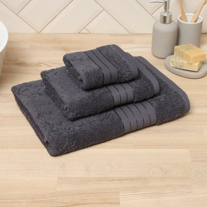 фото LoveLife Полотенце махровое Love Life "Basic" 30*50 см, темно-серый, 100% хл, 450 гр/м2