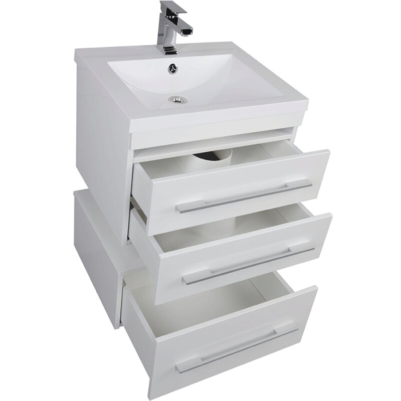 Комплект мебели для ванной Aquanet Нота 58 230291 подвесной Белый - фотография № 5