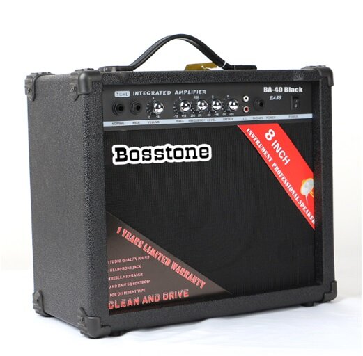 Bosstone BA-40W Black Комбоусилитель для бас гитары: Мощность 40 Ватт, Динамик 8".
