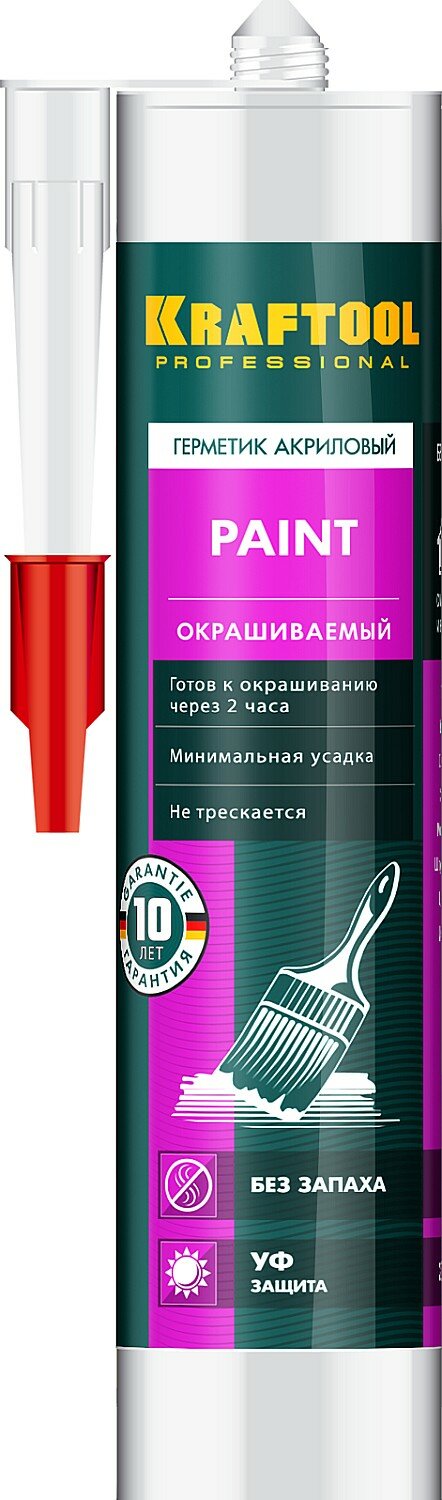 KRAFTOOL Paint 300 мл белый, Универсальный акриловый герметик (41251-0)