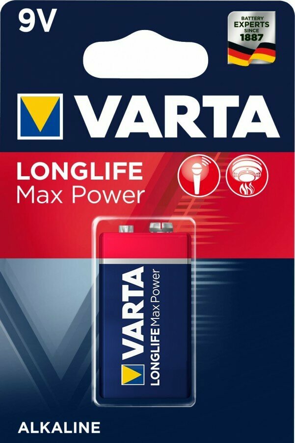 Батарейка Varta Longlife Max Power (9V 1 шт) (4722101401)
