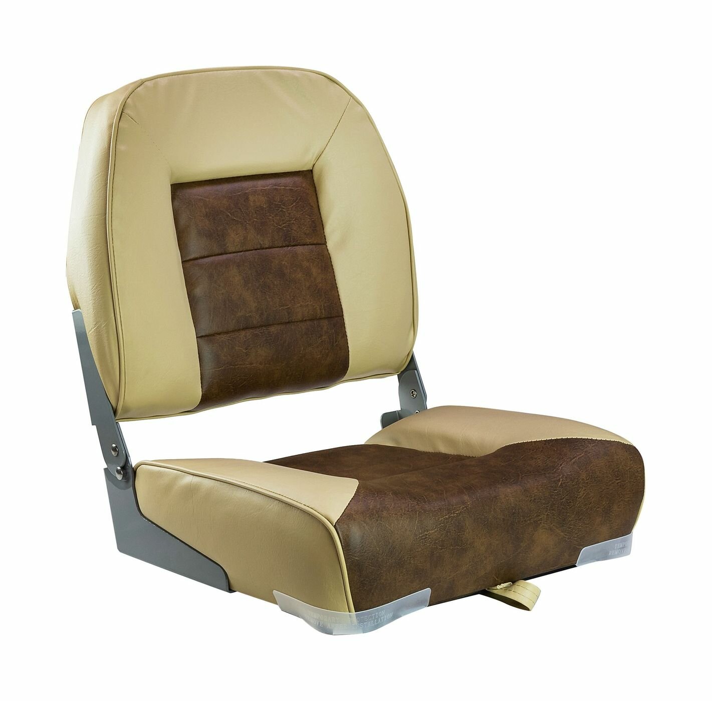 Кресло складное мягкое, обивка винил, цвет песочный/коричневый, Marine Rocket 75121SB-MR - фотография № 1
