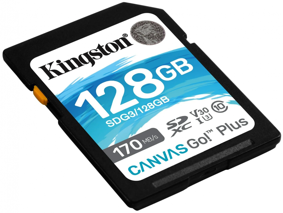 Карта памяти Kingston SDG3 128 GB, чтение: 170 MB/s, запись: 90 MB/s