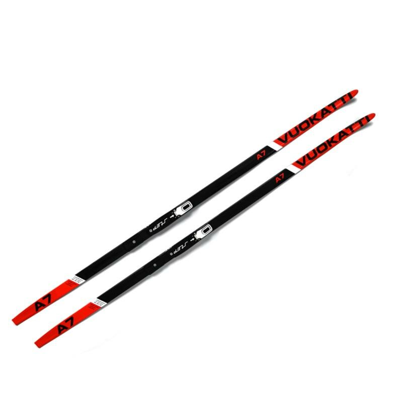 Беговые лыжи VUOKATTI 170 см с креплением NNN Step-in (Wax) Black Red без палок