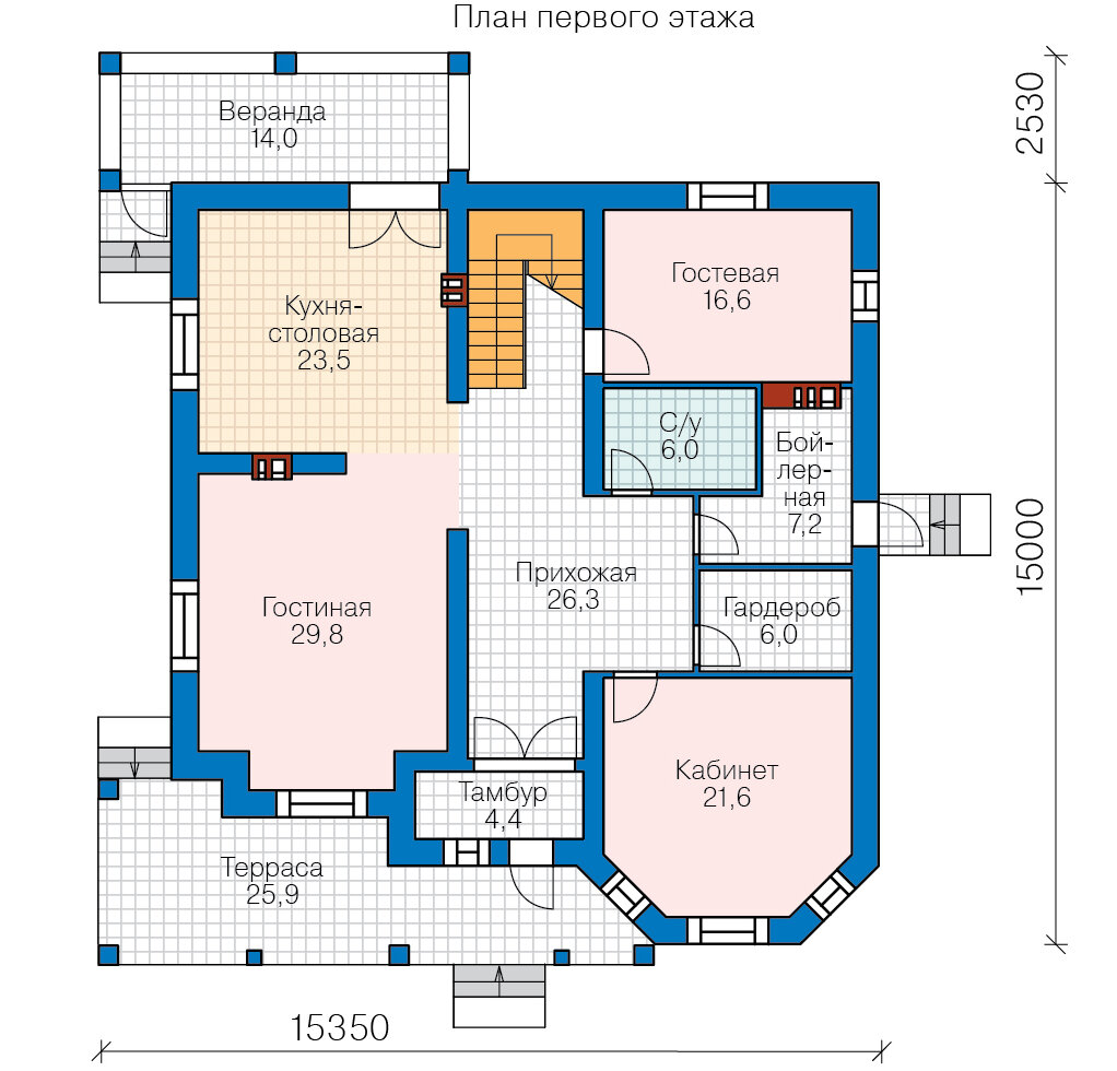 40-53-Catalog-Plans - Проект трёхэтажного кирпичного дома с террасой - фотография № 2