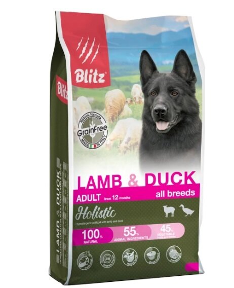 Блитц холистик корм для собак беззерновой Ягненок/утка LAMB DUCK 1,5 кг , BDD35-1-01500 (2 шт)