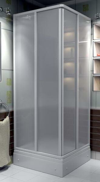 фото Шторка для душа Bas Аполло 90 квадрат, вход с угла, стекло Грейп
