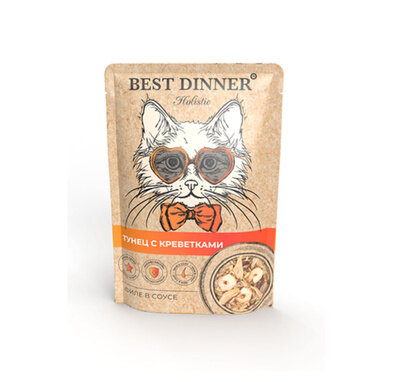 Best Dinner Паучи для кошек Тунец с креветками в соусе 76401 0,07 кг 60131 (2 шт)
