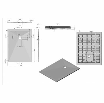 Поддон для душа Vincea из искусственного камня VST-4SR9012A, 1200х900х25, антрацит - фотография № 2