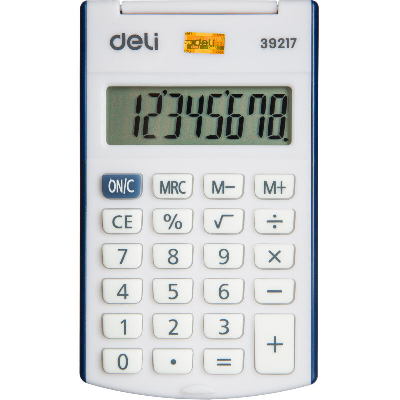 Калькулятор карманный Deli E39217 8-р батар. 102x61мм синий
