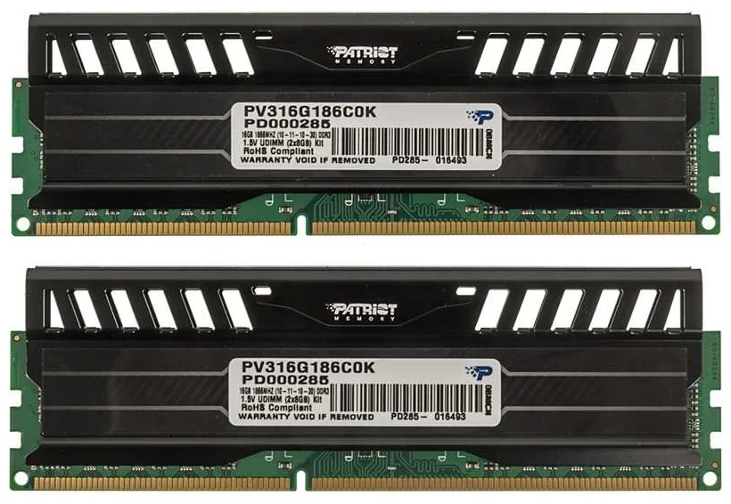 Оперативная память Patriot PV316G186C0K DDR3 2x8 GB DIMM для ПК