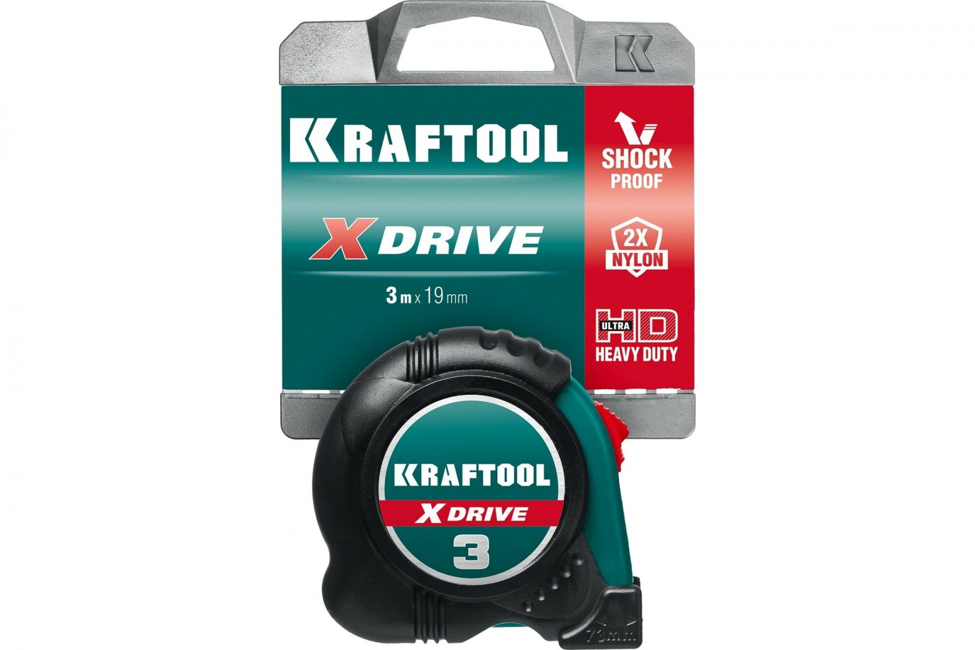 Рулетка KRAFTOOL X-Drive, длина 3 метра, ширина 19мм - фотография № 1