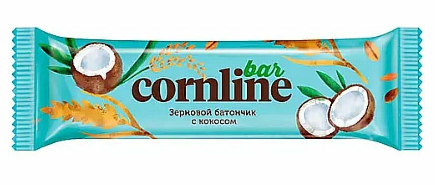 Набор: Фитнес батончик для спортивного питания Cornline со вкусом Кокос и Клюква, 30 г - фотография № 1