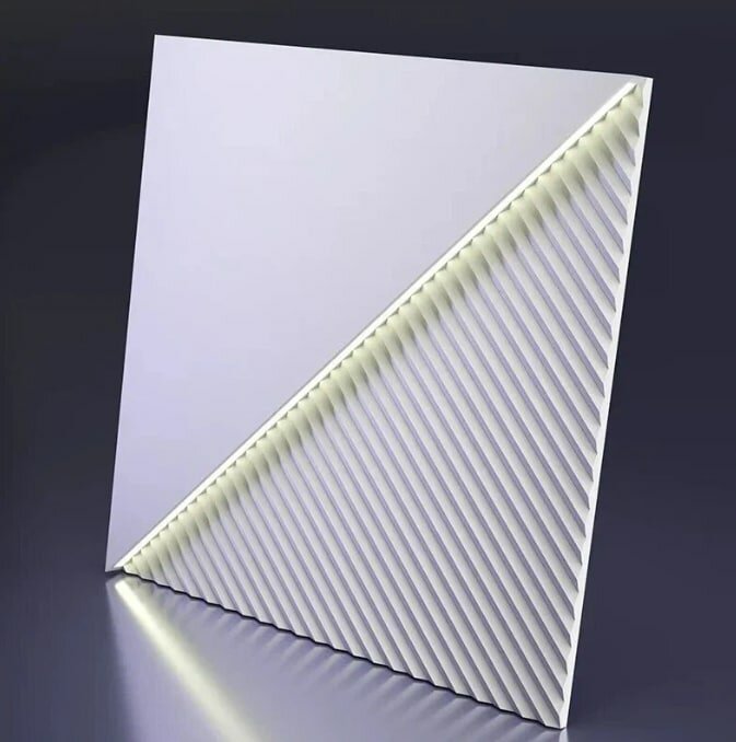 Стеновые 3D панели из наногипса в ламинации 60х60см LED - фотография № 6