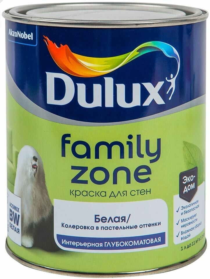 Краска водно-дисперсионная Dulux Family Zone