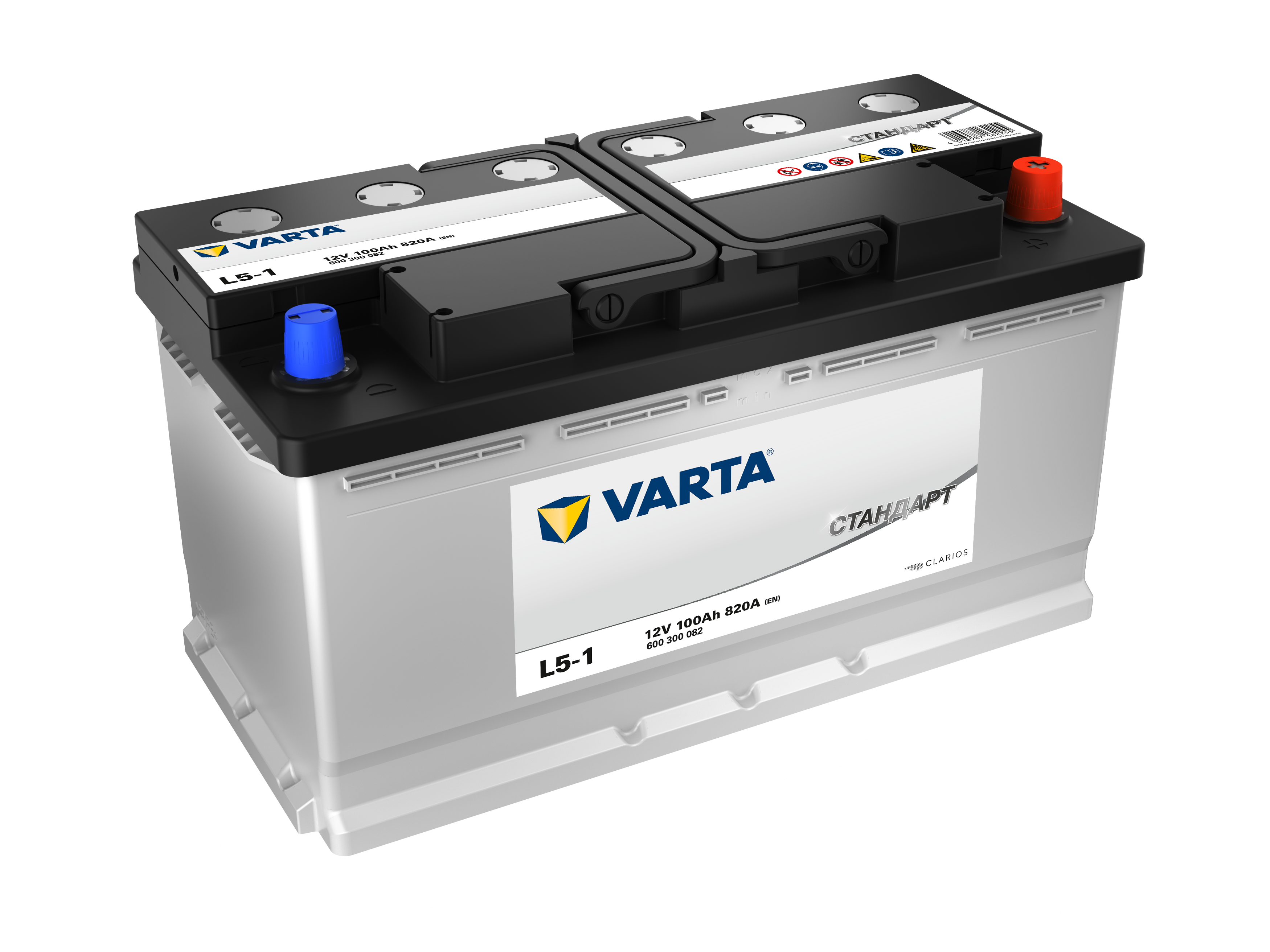 Аккумулятор автомобильный VARTA Стандарт 100Ah 820A 353x175x190 (-/+) L5-1 600300082