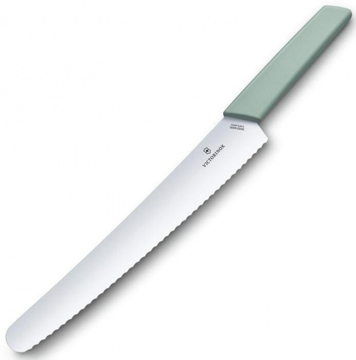 Victorinox Kitchen 6.9076.26W44B Нож victorinox для хлеба victorinox swiss modern, лезвие волнистое с закругленным кончиком 26 см, аквамарин