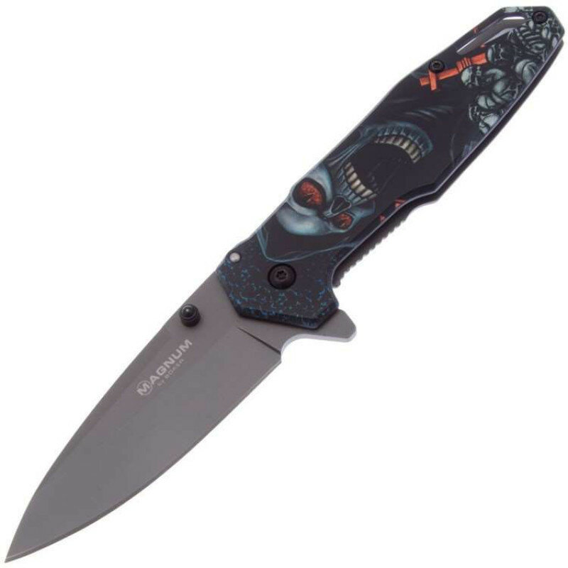 Boker Складной нож Magnum Screaming Skull сталь 440A, рукоять сталь (01MB230)