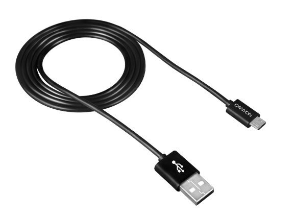 Кабель Canyon, USB - microUSB, 1м, Черный CNE-USBM1B