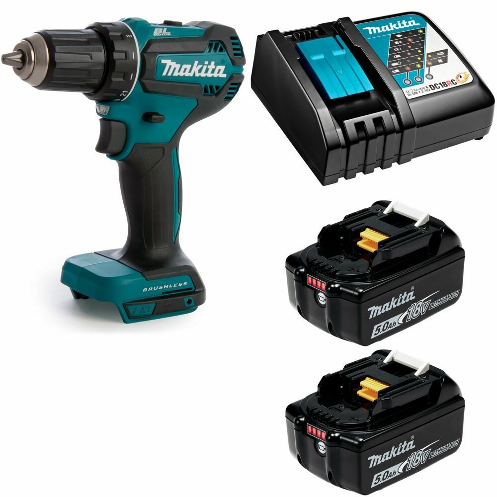 Дрель-шуруповерт аккумуляторная 50Нм 18В LXT Li-Ion 2x5Ач Makita DDF485RTE