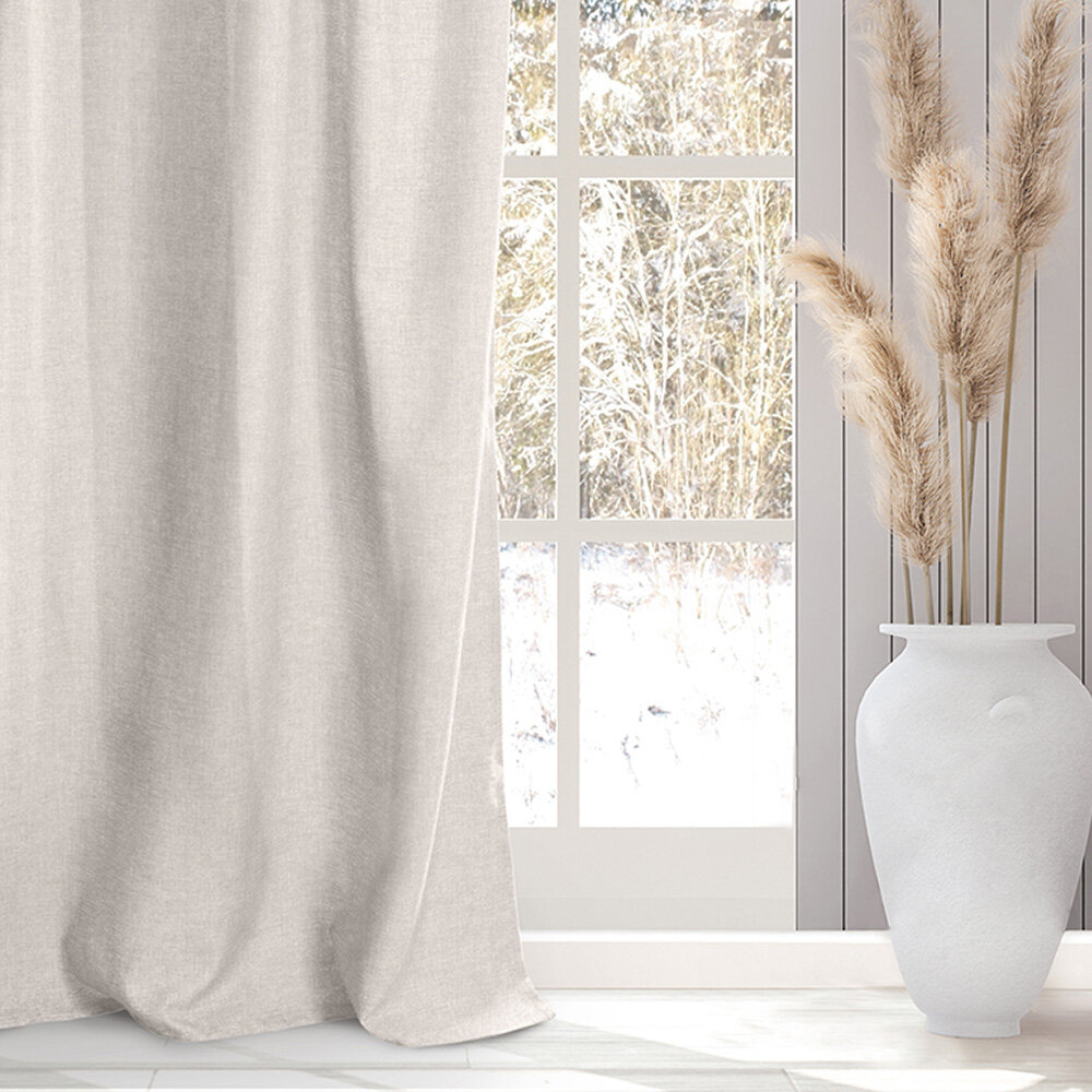 фото Штора рогожка бежевая 165х270 см Волшебная Ночь Крафт (763065)