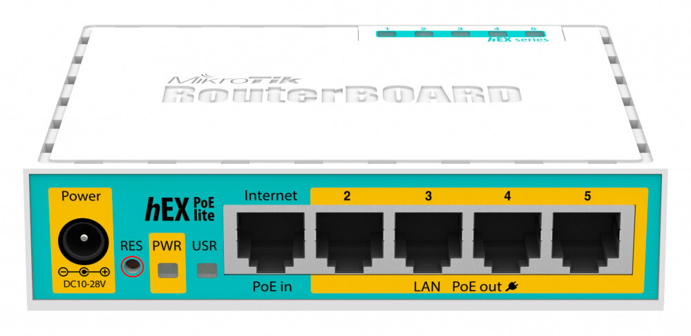 MikroTik Роутер MikroTik hEX PoE lite (RB750UPR2) 10/100BASE-TX белый