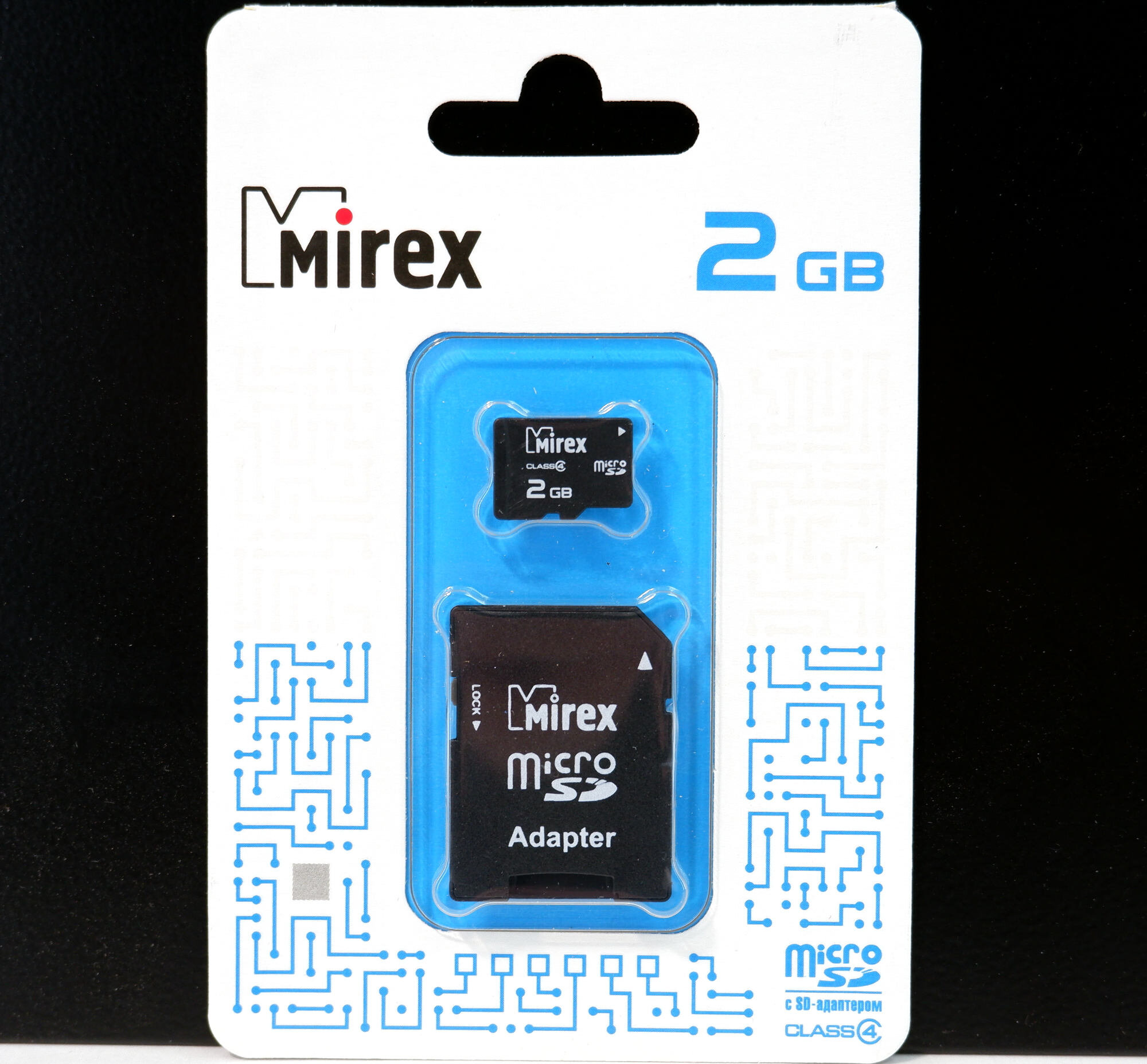 Карта памяти microSD 2GB Mirex с адаптером