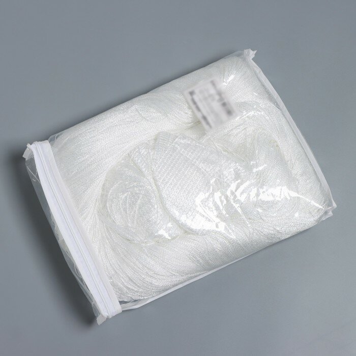 Занавеска нитяная декоративная с люрексом, 300×300 см, цвет белый - фотография № 3