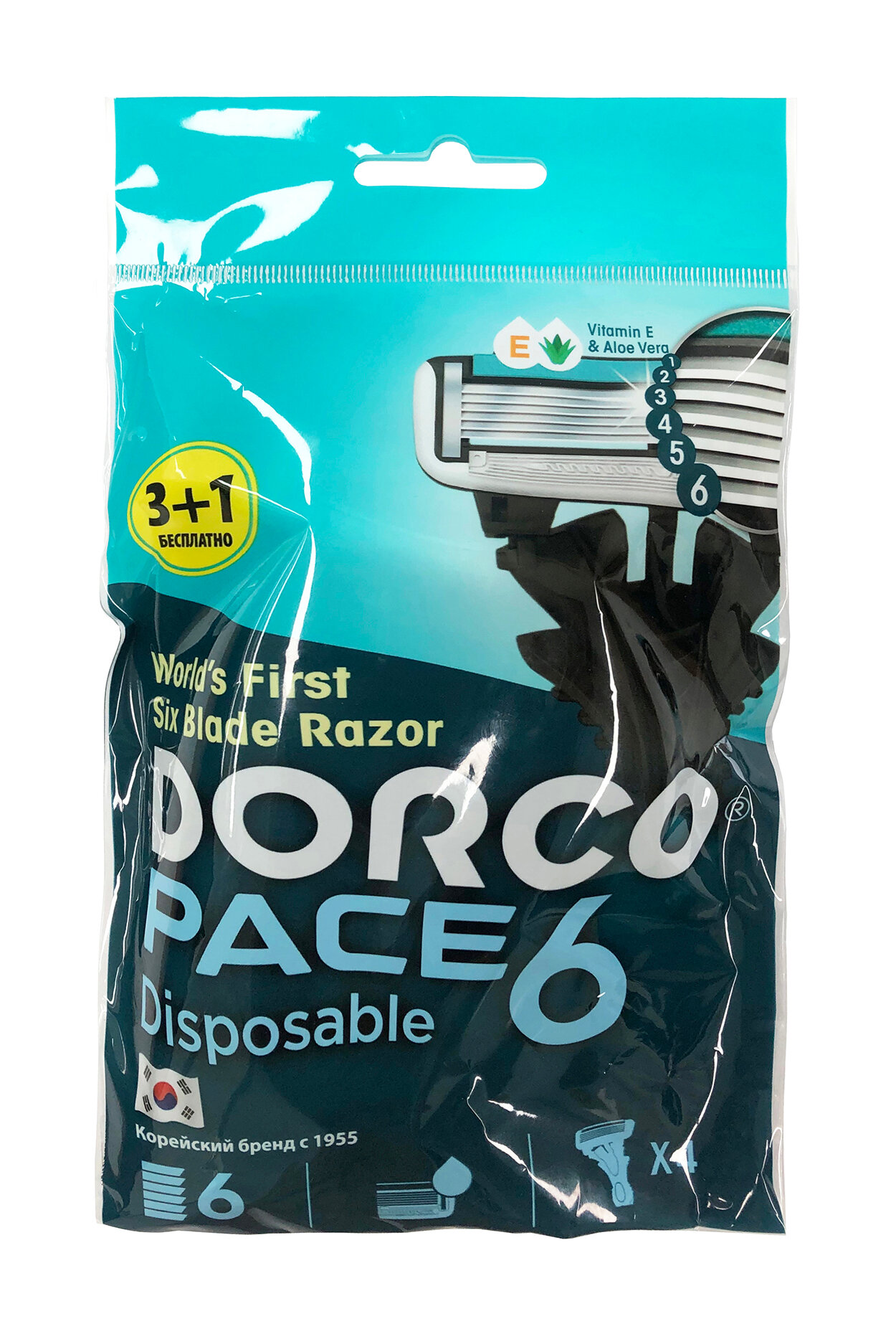 DORCO Станок для бритья одноразовый Dorco Pace 6 4 шт.