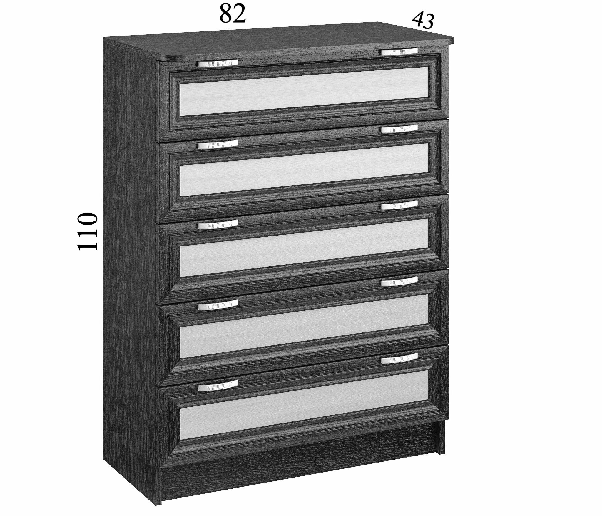 Комод Феникс Весна 5 82/110/43 Шимо темный/Шимо светлый - фотография № 2