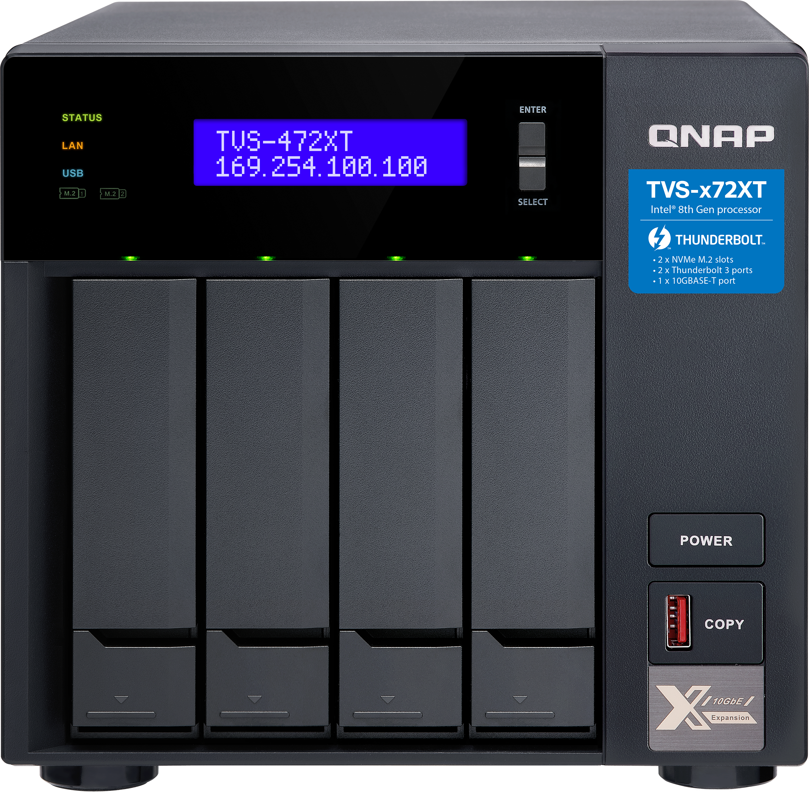 QNAP Система хранения данных QNAP TVS-472XT-PT-4G