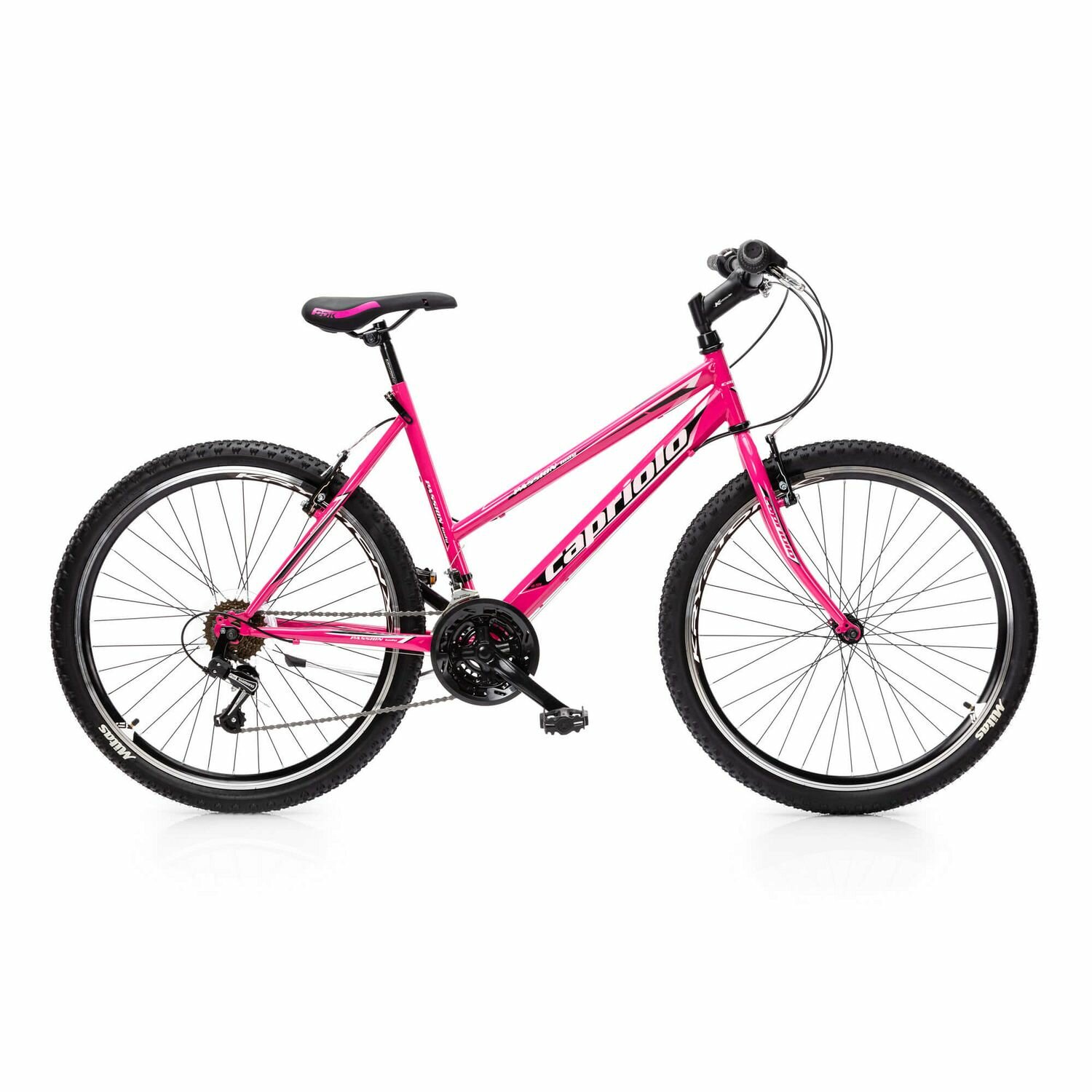 Велосипед CAPRIOLO PASSION LADY 26' (2023) (Велосипед CAPRIOLO MTB PASSION LADY, рама сталь 19', колёса 26' (фиолетовый-белый), 921381-19)