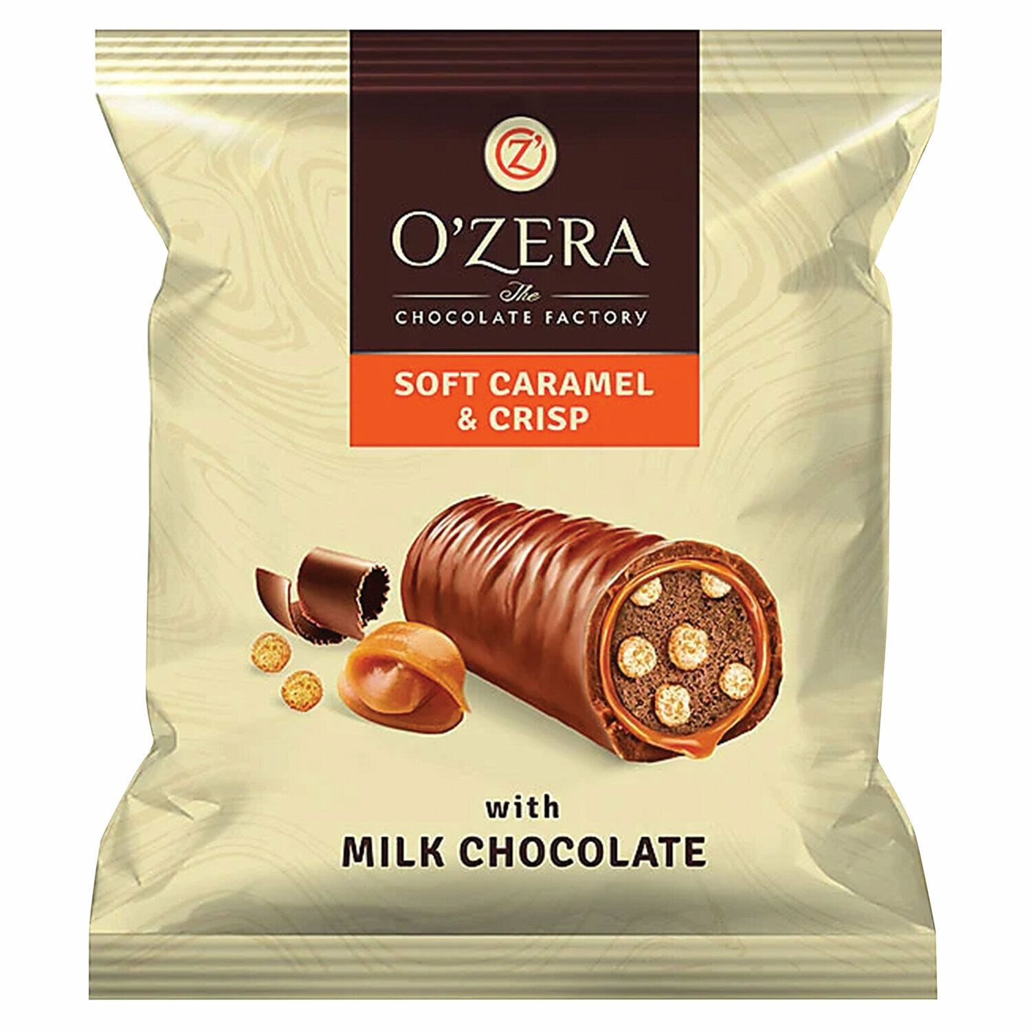 Конфеты шоколадные O'ZERA «Caramel&Crisp» из нежного пралине с хрустящими шариками, 500 г