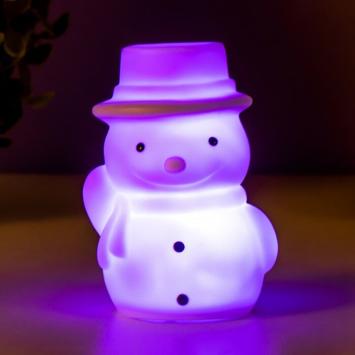Ночник Снеговик LED батарейки белый 4х5,5х7,7 см - фотография № 9
