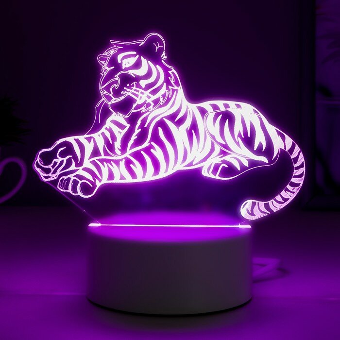 3D светильники RISALUX Светильник "Тигр" LED RGB от сети - фотография № 3