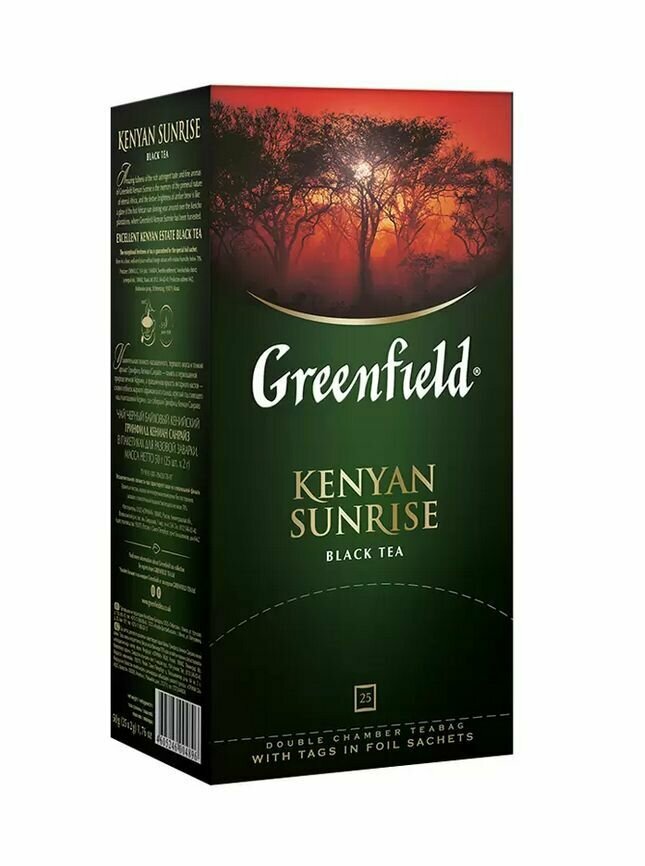 Greenfield чай черный Kenyan Sunrise 25пак - 3 штуки - фотография № 3