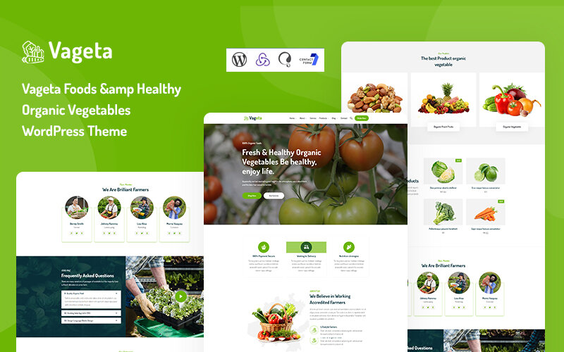 Шаблон Wordpress Vageta - Foods & Healthy Organic Vegetables Theme WordPress