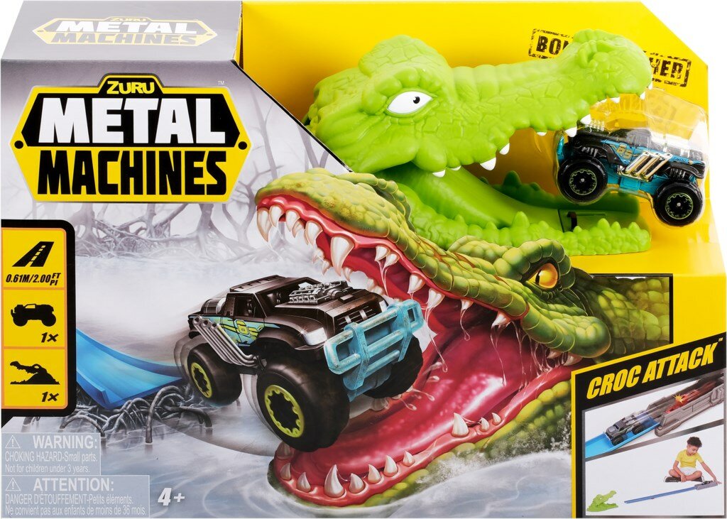 Игровой набор "ZURU Metal Machine" с машинкой и треком "Крокодил" арт.6718