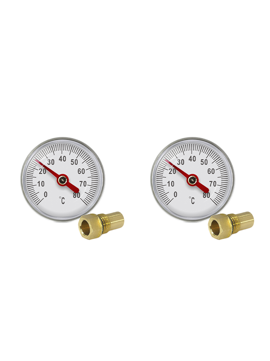 Термометр аксиальный Tim с гильзой 1/2" D-40 (2 шт.)