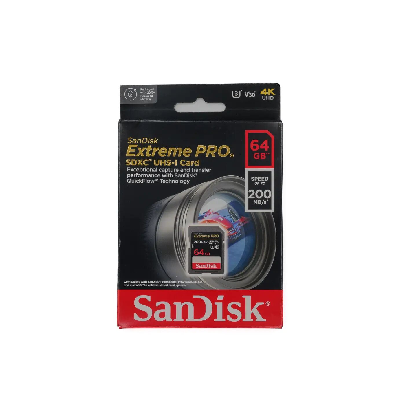 Карта памяти Secure Digital 64 Gb SanDisk SDHC Extreme Pro SDXC 64GB - 200/90 mb/sec UHS-I V30 U3 [SDSDXXY-064G-GN4IN]