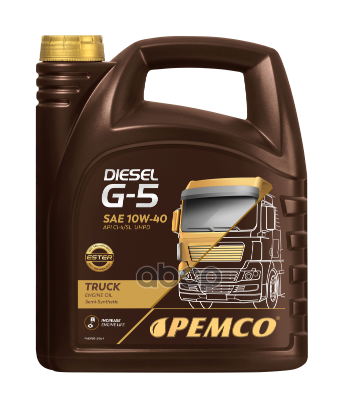 PEMCO 10w-40 Diesel G-5 Uhpd 5л (Полусинт. Мотор. Масло)