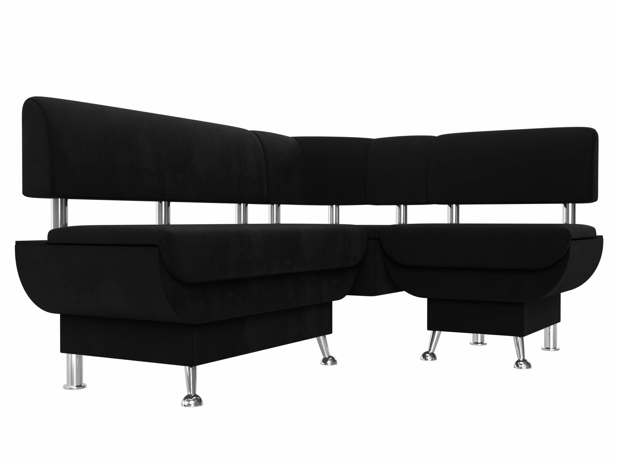 Кухонный угловой диван Альфа правый угол, Микровельвет, Модель 116714 - фотография № 4