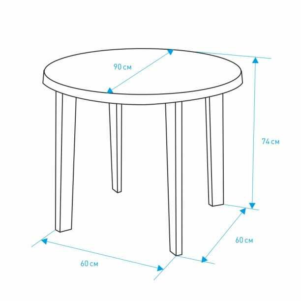 Стол садовый пластиковый d90 см зеленый - фотография № 2