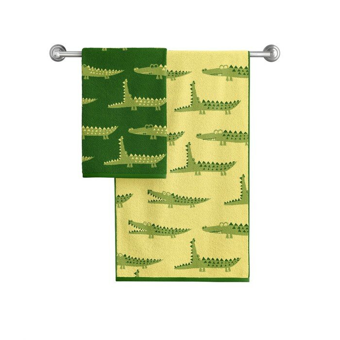 Полотенце махровое Crocodile, размер 50х90 см, цвет зеленый - фотография № 7